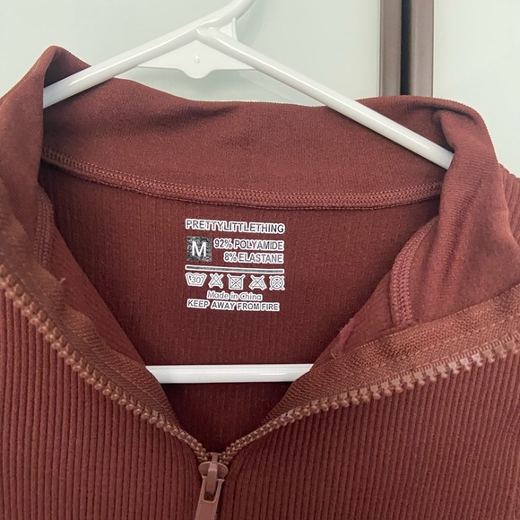 PRETTYLITTLETHING brown zipper bodysuit - Picture 2 of 3